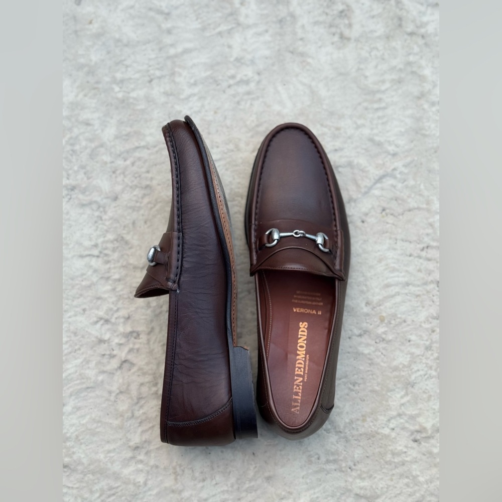 Sold  Allen Edmonds Verona II Brown Leather Horsebit Loafers Size 11.5 D Made